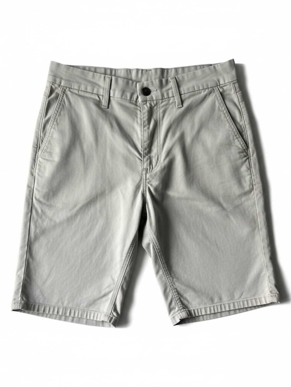 Cremieux Mens Chino Shorts Size 32 Gray Stretch Flat Front Casual Summer